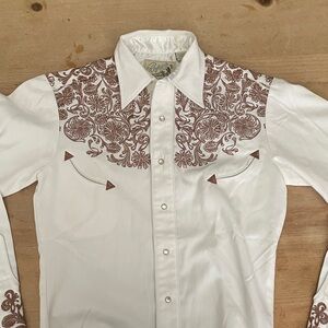 Roper White and Brown Western Shirt